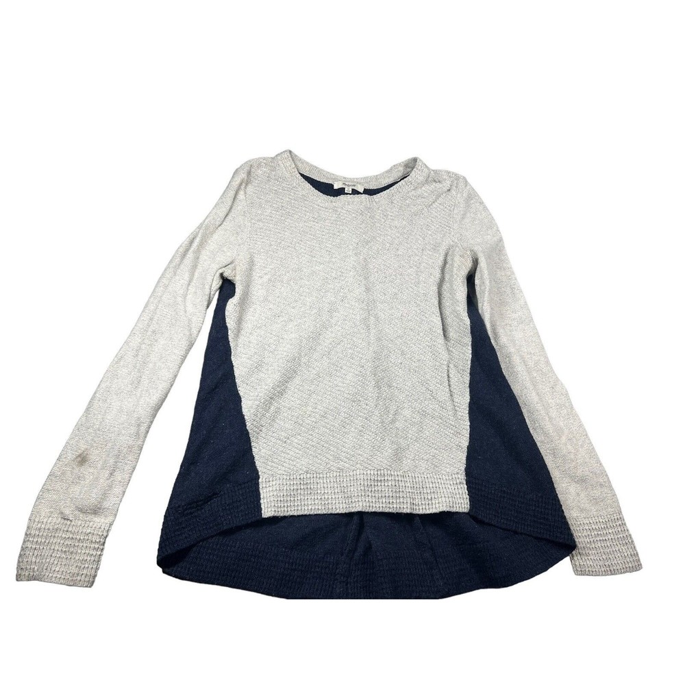 Madewell Back-Zip‎ Hi Low Pullover Sweater in Colorblock US Size M